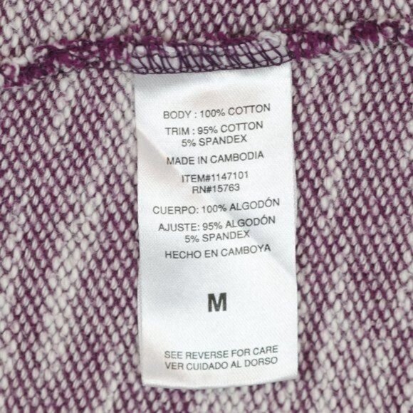 Champion Women's Medium Purple White Cotton Scoop Neck Raglan Sleeve Sweatshirt - Picture 7 of 9